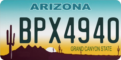 AZ license plate BPX4940