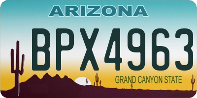 AZ license plate BPX4963