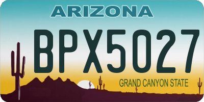 AZ license plate BPX5027