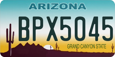 AZ license plate BPX5045