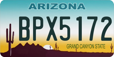 AZ license plate BPX5172