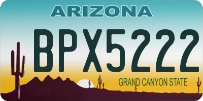 AZ license plate BPX5222