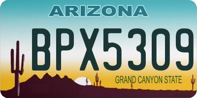 AZ license plate BPX5309