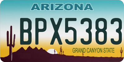 AZ license plate BPX5383