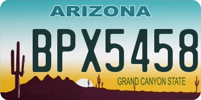 AZ license plate BPX5458
