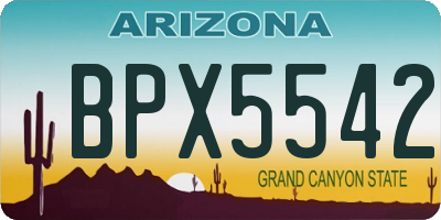 AZ license plate BPX5542