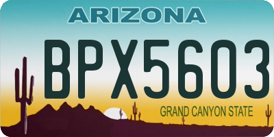 AZ license plate BPX5603