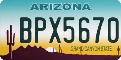 AZ license plate BPX5670