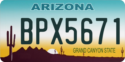 AZ license plate BPX5671