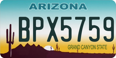 AZ license plate BPX5759