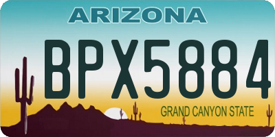 AZ license plate BPX5884