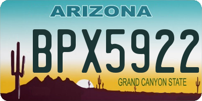 AZ license plate BPX5922