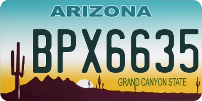 AZ license plate BPX6635