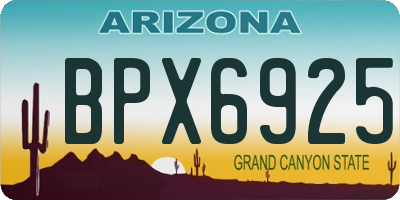 AZ license plate BPX6925