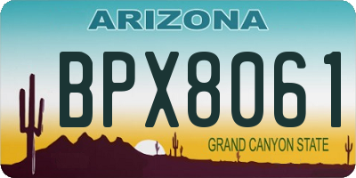 AZ license plate BPX8061
