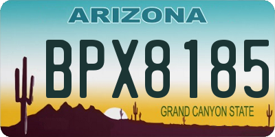 AZ license plate BPX8185