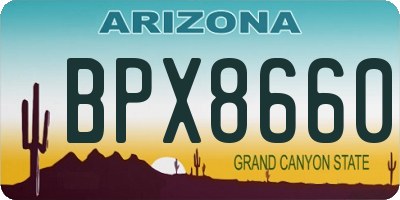 AZ license plate BPX8660