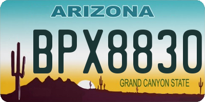 AZ license plate BPX8830