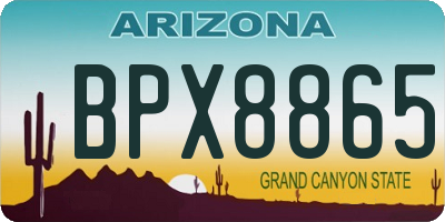 AZ license plate BPX8865