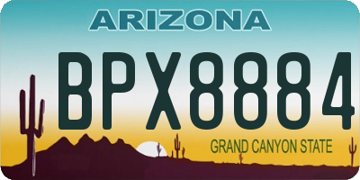 AZ license plate BPX8884