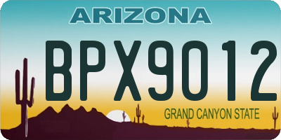 AZ license plate BPX9012