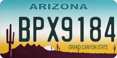 AZ license plate BPX9184
