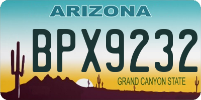 AZ license plate BPX9232