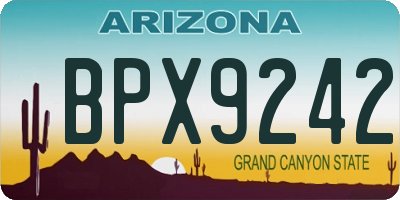 AZ license plate BPX9242