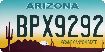 AZ license plate BPX9292