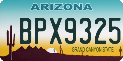 AZ license plate BPX9325