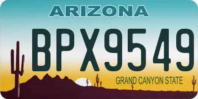 AZ license plate BPX9549
