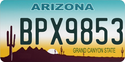 AZ license plate BPX9853
