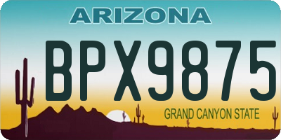 AZ license plate BPX9875