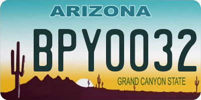 AZ license plate BPY0032