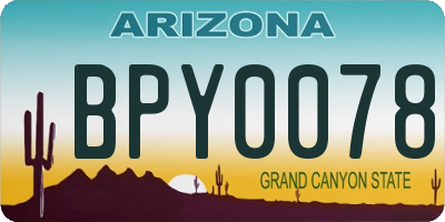 AZ license plate BPY0078