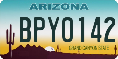 AZ license plate BPY0142
