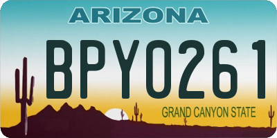 AZ license plate BPY0261