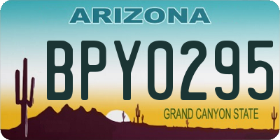 AZ license plate BPY0295