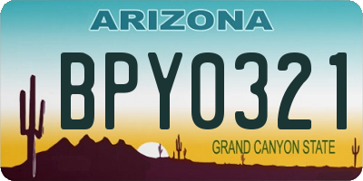 AZ license plate BPY0321
