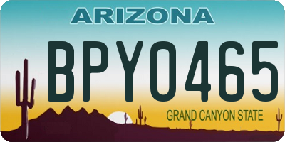 AZ license plate BPY0465