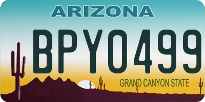 AZ license plate BPY0499