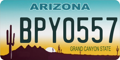 AZ license plate BPY0557