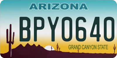 AZ license plate BPY0640