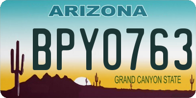 AZ license plate BPY0763