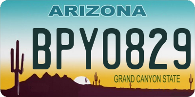 AZ license plate BPY0829