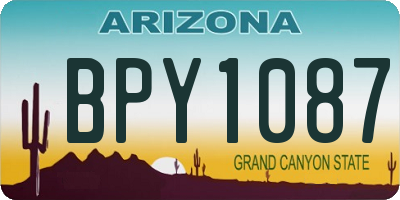 AZ license plate BPY1087