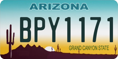 AZ license plate BPY1171