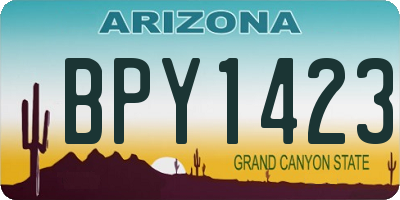 AZ license plate BPY1423