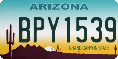AZ license plate BPY1539