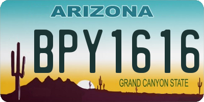 AZ license plate BPY1616